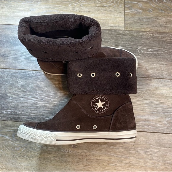 furry brown converse